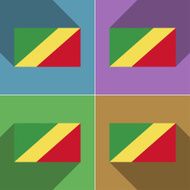 Flags Congo Republic Set of colors flat design