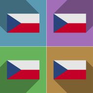 Flags Czech Republic Set of colors flat design