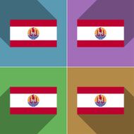 Flags french polynesia Set of colors flat design