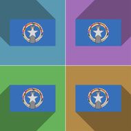Flags Marianna Islands Set of colors flat design