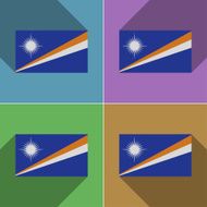 Flags Marshll Islands Set of colors flat design