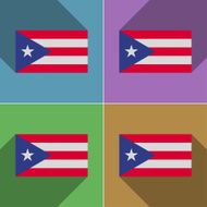 Flags Purto Rico Set of colors flat design