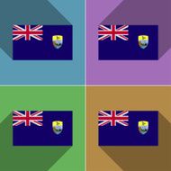 Flags Saint Helena Set of colors flat design