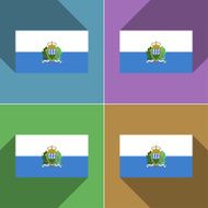 Flags San Marino Set of colors flat design