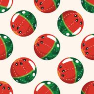 beach equipment ball seamless pattern