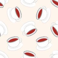 kitchenware tea cup icon 10 seamless pattern