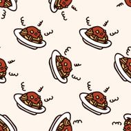 fast food spaghetti icon 10 seamless pattern