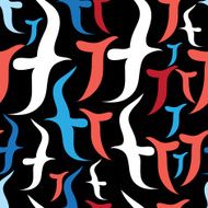 pattern silhouettes of seagulls N2