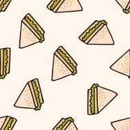 fast food sandwich icon 10 seamless pattern