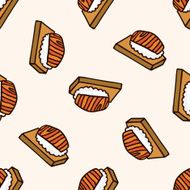 fast food sushi icon 10 seamless pattern