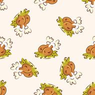 fast food freid chicken icon 10 seamless pattern N2