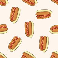 fast food hot dog icon 10 seamless pattern