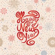 Happy New Year greeting card Snowflakes seamless pattern