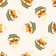 Shrimp meal seamless pattern