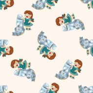 The Wizard of Oz cartoon seamless pattern N3
