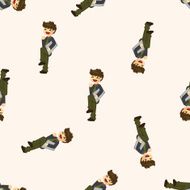 Office workers seamless pattern N8