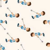 Track and field athletes seamless pattern N2