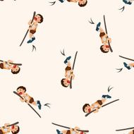 Track and field athletes seamless pattern N6