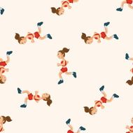 Track and field athletes seamless pattern N7