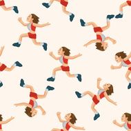 Track and field athletes seamless pattern N8