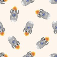 spaceship seamless pattern N5