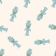 Space alien seamless pattern N2