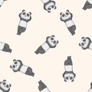 animal panda cartoon seamless pattern