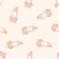 animal pig cartoon seamless pattern