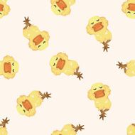 animal duck cartoon seamless pattern