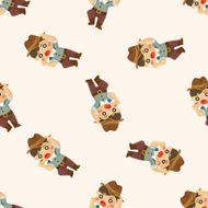 Cowboy seamless pattern N3