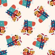 santa claus seamless pattern N4