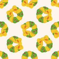 Christmas holly wreath seamless pattern