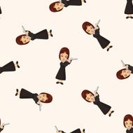 character musician flutist seamless pattern