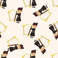 character musician harpist seamless pattern