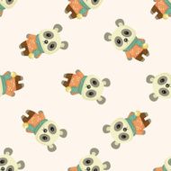 animal panda winter cartoon seamless pattern