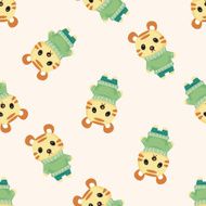 animal tiger winter cartoon seamless pattern