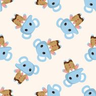 animal ephant winter cartoon seamless pattern