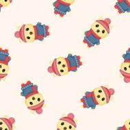 animal cat winter cartoon seamless pattern
