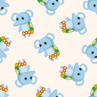 animal ephant summer cartoon seamless pattern