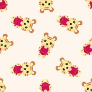 animal tiger summer cartoon seamless pattern