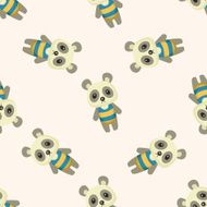 animal panda summer cartoon seamless pattern