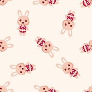 animal rabbit summer cartoon seamless pattern