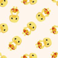 animal duck summer cartoon seamless pattern