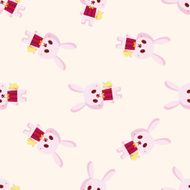animal rabbit summer cartoon seamless pattern N2