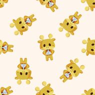 animal giraffe waiter cartoon seamless pattern