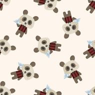 animal panda waiter cartoon seamless pattern