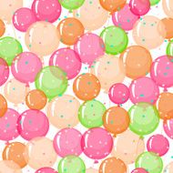 Seamless pattern of stylized colored transparent inflatable balls