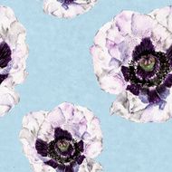 Seamless pattern with flowers Watercolor illustration N8