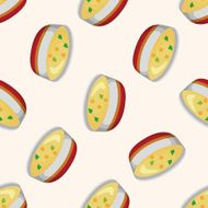 Corn chowder soup seamless pattern