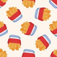 Fried foods theme french fries seamless pattern